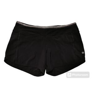 Lululemon run speed up black gray shorts size 8